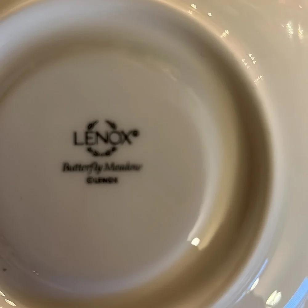 Lenox Butterfly Meadow cup and saucer set, porcelain.